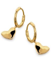 Monica Vinader - Heart Drop Huggie Hoop Earrings - Lyst