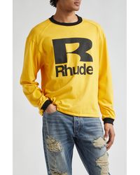 Rhude - Petrol Long Sleeve Graphic T-shirt - Lyst