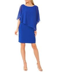 Chaus - Rhinestone Trim Cape Overlay Dress - Lyst