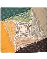 Ferragamo - Madras 2 Silk Twill Square Scarf - Lyst