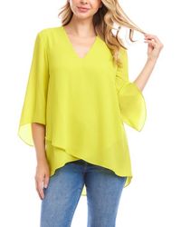 Karen Kane - Asymmetric Hem Crepe Top - Lyst