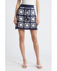 FRAME - Tassel Crochet Miniskirt - Lyst