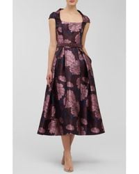 Kay Unger - Kinsley Metallic Floral Jacquard Cocktail Dress - Lyst