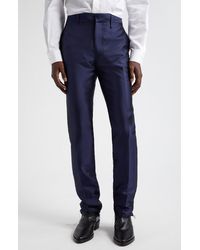 Givenchy - Slim Fit Raw Edge Silk Trousers - Lyst