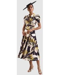 Phase Eight - Bella Puff Sleeve Printed Shirt Dress - Lyst