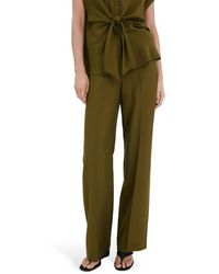 Mango - Mid Rise Straight Leg Pants - Lyst