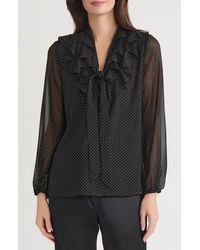 Kasper - Ruffle Tie Front Top - Lyst