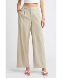 Open Edit - Wide Leg Linen Blend Pants - Lyst