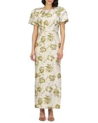 JS Collections - Penny Metallic Floral Jacquard Sheath Gown - Lyst