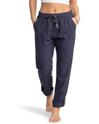 Roxy - On The Seashore Tie Waist Linen Blend Pants - Lyst