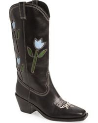 Loeffler Randall - Floral Cutout Western Leather Boots - Lyst