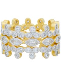 Freida Rothman - Blossoming Brilliance Set Of 3 Stackable Rings - Lyst