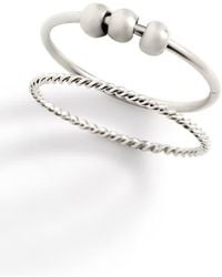 Mint & Lily - Dainty Stackable Beaded Fidget Set Ring - Lyst