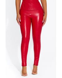 Naked Wardrobe - Oh So Tight Crocodile Faux Leather leggings - Lyst