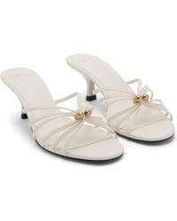 Mango - Metallic Detail Kitten Heel Slide Sandal - Lyst