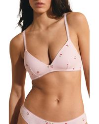 Etam - Sleepover Wireless Stretch Cotton Triangle Bra - Lyst