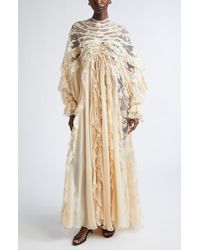 Zimmermann - Rebellion Splice Long Sleeve Lace Ruffle Silk Maxi Dress - Lyst