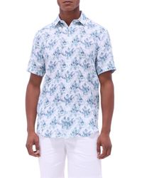 Bugatchi - Orson Floral Short Sleeve Linen Button-Up Shirt - Lyst