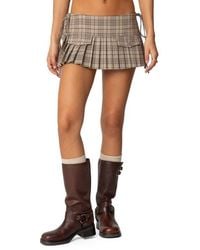 Edikted - Peighton Pleated Plaid Mini Skort - Lyst
