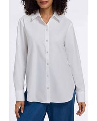 Foxcroft - Meghan Solid Cotton Button-Up Shirt - Lyst