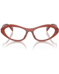 Prada - 55Mm Oval Optical Glasses - Lyst