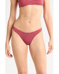 PacSun - Emily Stripe High Leg Scoop Bikini Bottoms - Lyst