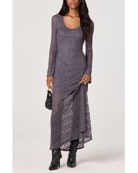 Astr - Long Sleeve Lace A-Line Maxi Dress - Lyst