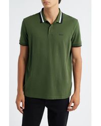 BOSS - Paddy Tipped Cotton Polo - Lyst