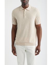 Scott Barber - Solid Bouclé Polo - Lyst