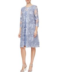 Alex Evenings - Embroidered Mock Jacket Cocktail Dress - Lyst