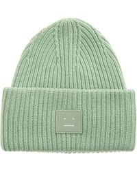 Acne Studios - Pansy Face Patch Rib Wool Beanie - Lyst