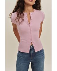 Reformation - Raelynn Rib Stretch Organic Cotton Top - Lyst