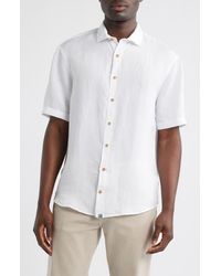 Johnnie-o - Gianna Hangin' Out Short Sleeve Linen & Lyocell Button-Up Shirt - Lyst