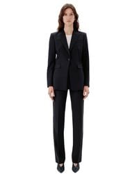 Another Tomorrow - Tailored Single-Button Merino Wool Blazer - Lyst