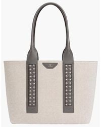 Aviteur - Intreccio Weave Canvas Leather Handle Tote - Lyst