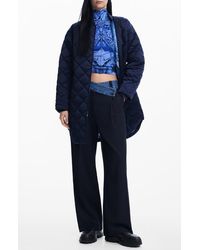 Desigual - Oslo Diamond Quilted Coat - Lyst