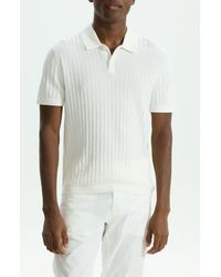 Theory - Cable Short Sleeve Cotton Blend Polo Sweater - Lyst