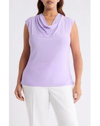 Kasper - Cowl Neck Cap Sleeve Top - Lyst