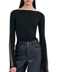 MARCELLA - Illa Mesh Trim Top - Lyst
