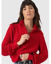 Saint + Sofia - Ester Quarter Zip Knit Top - Lyst