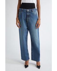 Alaïa - Knit Band Straight Leg Jeans - Lyst