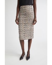 St. John - Metallic Tweed Pencil Skirt - Lyst