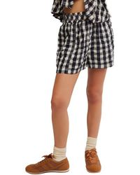 Free People - Get Free Get Free Seersucker Cotton Pull-On Shorts - Lyst