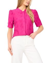 Halogen® - Pintuck Pleat Button-Up Top - Lyst