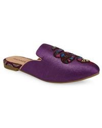 Fuchsia - Embroidered Serpent Pointed Toe Mule - Lyst