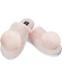 Memoi - The Gloria Faux Fur Pom Slipper - Lyst