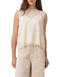 AllSaints - Clara Mixed Lace Sleeveless Top - Lyst