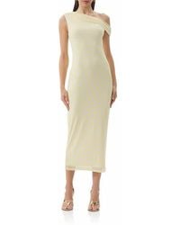 AFRM - Holden Polka Dot One-Shoulder Mesh Midi Dress - Lyst