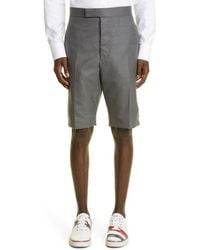 Thom Browne - Back Strap Flat Front Wool Shorts - Lyst