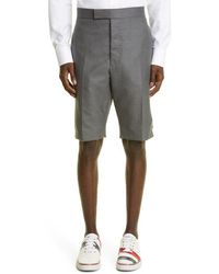 Thom Browne - Back Strap Flat Front Wool Shorts - Lyst